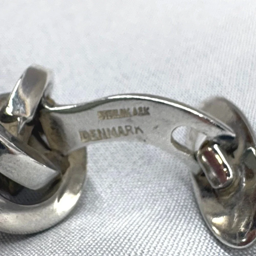 Aksel Rasmussen Kert Cufflinks Mens OS Silver Excellent Danish Modernist Knot